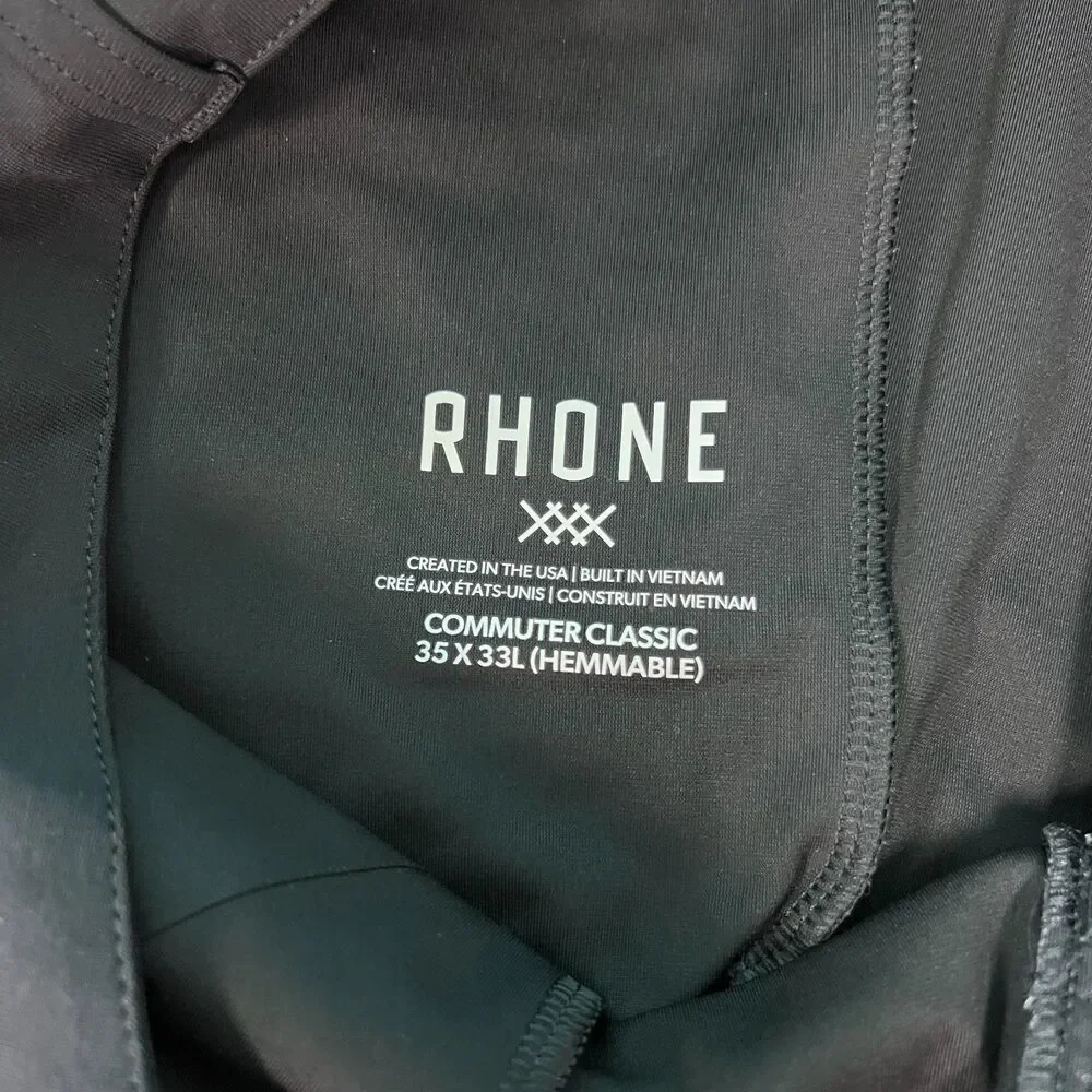 Rhone Commuter Classic Pants lot of 2 Pair Mens 35x27 Black Gray Stretch Chino